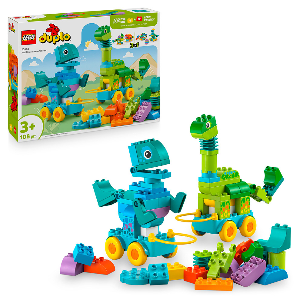Динозаври на колесах 3в1 лего дупло 10451 Динозаври на колесах 3в1